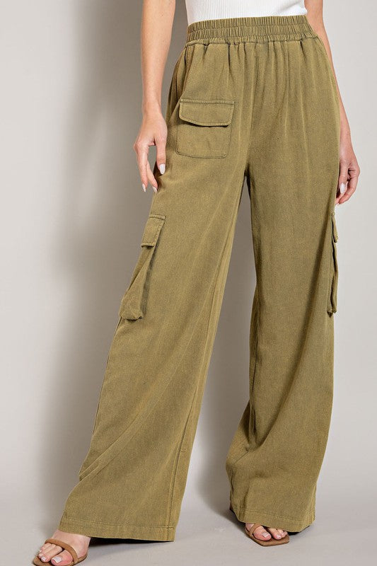 Mineral Washed Cargo | Pants pants eesome OLIVE L 