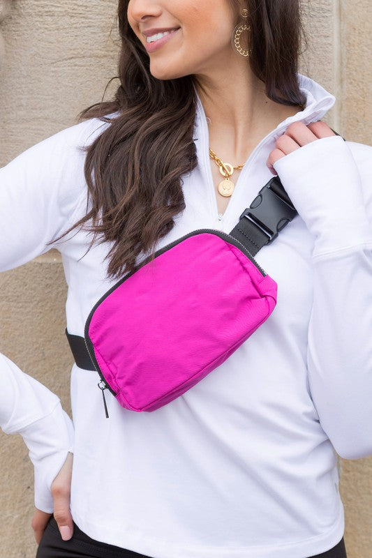 Roam Nylon Belt Sling | Bag Handbag Aili's Corner Fuchsia OneSize 