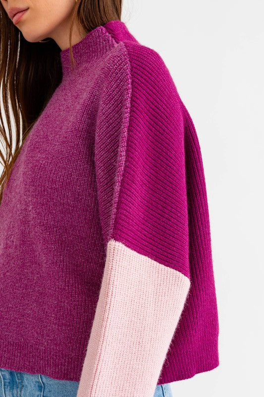 Color Block Oversized | Sweater sweater LE LIS Magenta XS 