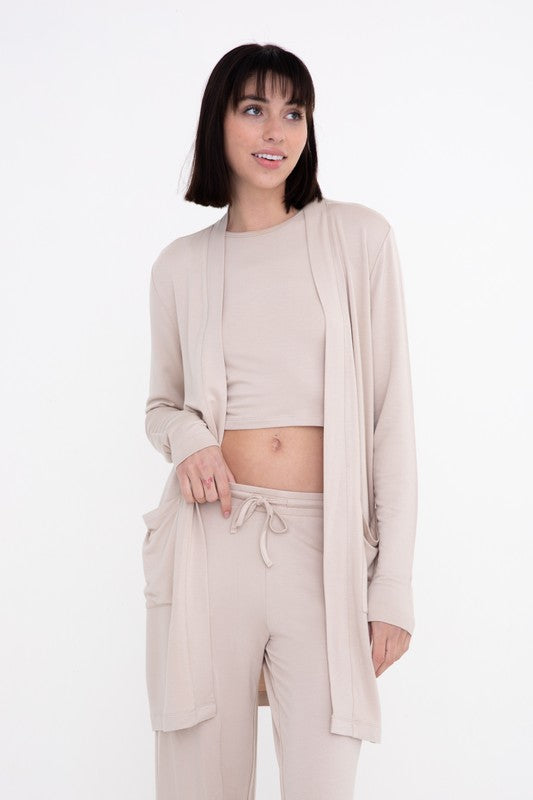 Lounge Open-Front Terry | Cardigan Cardigan Mono B Natural S 