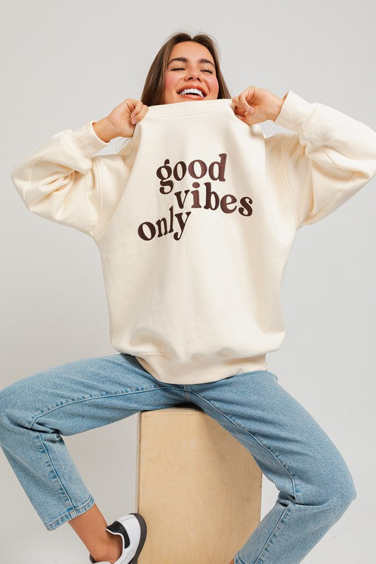 Embroidery Oversized | Sweatshirt Clothing LE LIS CREAM XS 