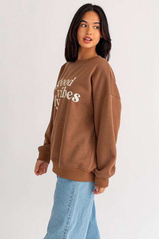 Embroidery Oversized | Sweatshirt Clothing LE LIS   