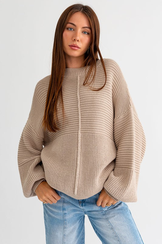 Ribbed Knitted | Sweater sweater LE LIS BEIGE XS 