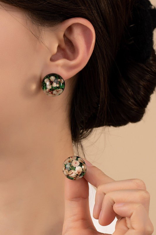 Ball Stud | Dried Flowers | Earrings jewelry LA3accessories   