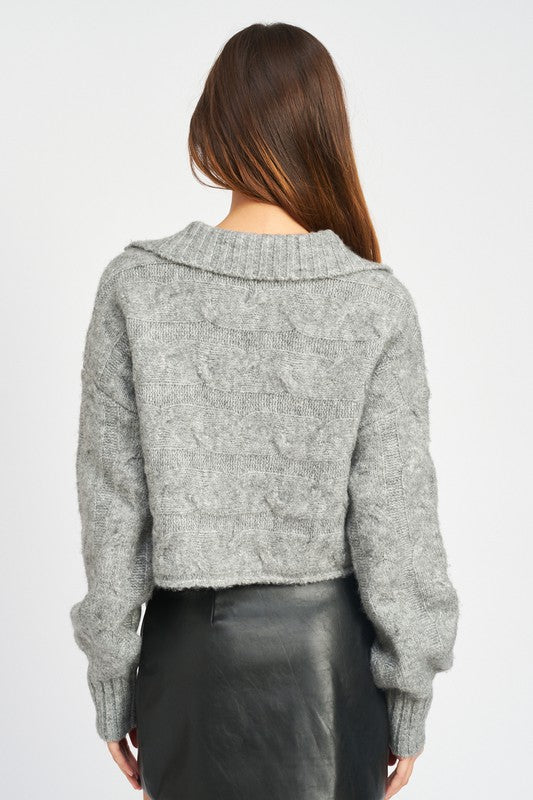 Collared Cable Knit Boxy | Sweater  Emory Park   