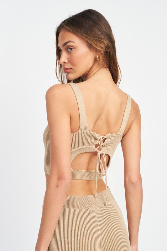 Square Neck Cropped Sleeveless | Top Half Cami Emory Park   