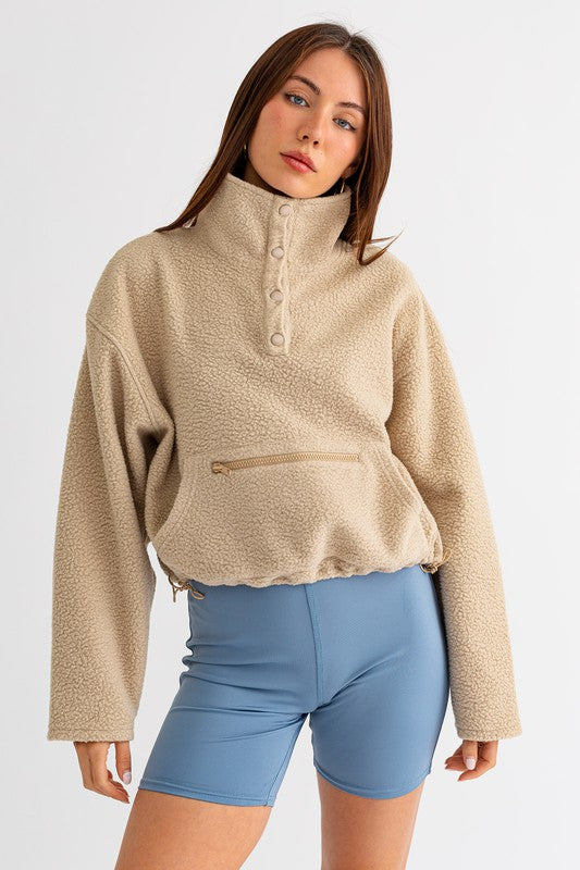 Boxy Fleece | Pocket Detail | Pullover Sweater sweatshirt LE LIS   
