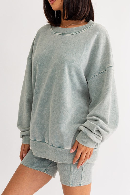 Washed Oversized | Pullover Clothing LE LIS   