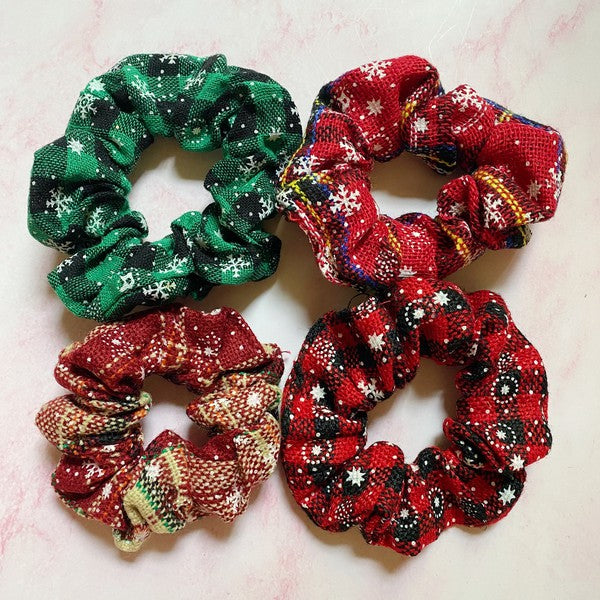 Set Of 4 | Merry Plaid | Scrunch hair accessory Ellison and Young   
