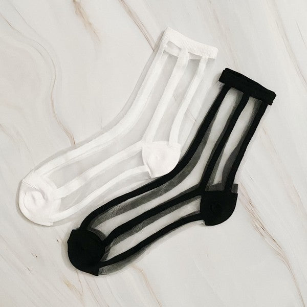 Set Of 2 Pairs | Chic In Line sheer | Socks socks Ellison and Young   