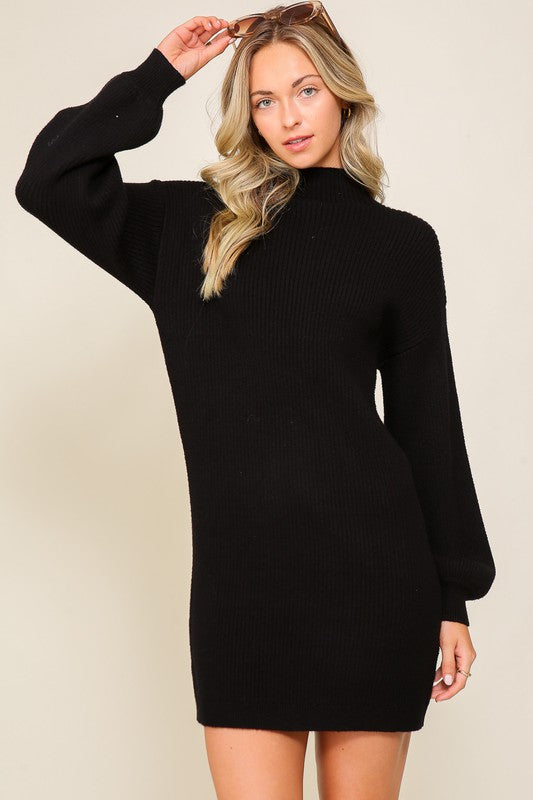 Long Sleeve Sweater | Dress dress Lumiere Black XS 