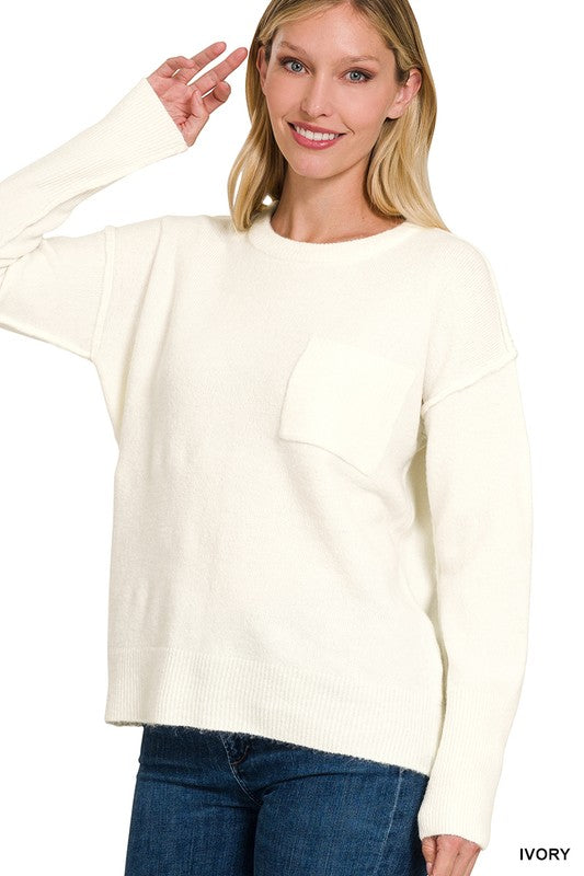Melange | Sweater sweater ZENANA IVORY L/XL 