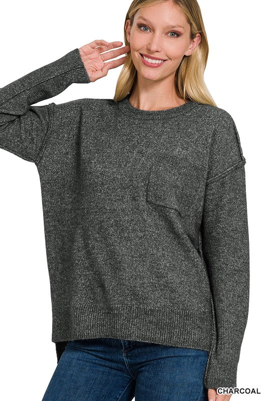Melange | Sweater sweater ZENANA CHARCOAL S/M 