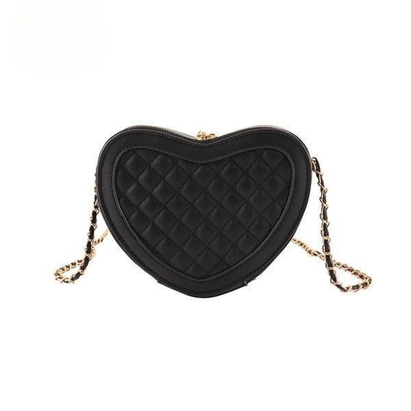Heart Shaped | Crossbody Bag Handbag Bella Chic BLACK/ BKBK Os 