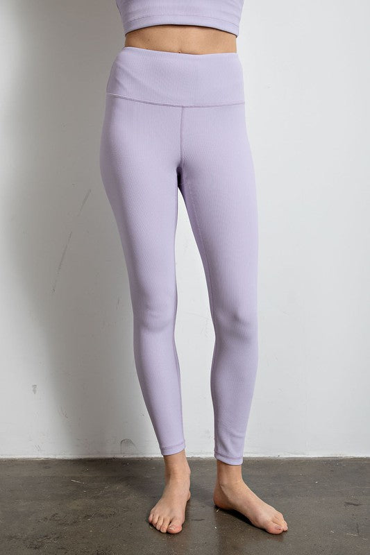 Nylon Rib | Yoga Pants leggings Rae Mode Lavender S 