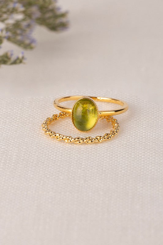 Set of 2 | Natural Stone | Ring jewelry Lilou   