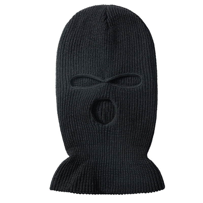 Woolen Knit Balaclava | Ski Mask Hat AFRO HERBALIST One Size Fits All Black 