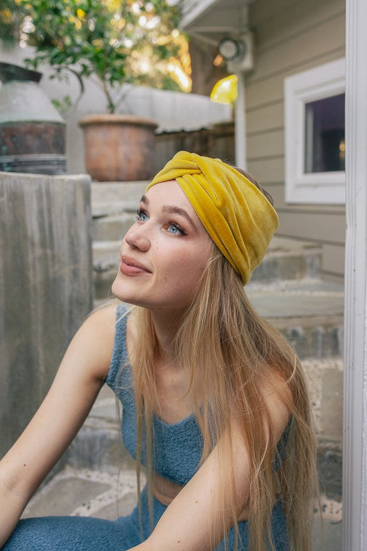 Super Soft Twisted Velvet | Headbands hair accessory Leto Accessories Mustard Default 