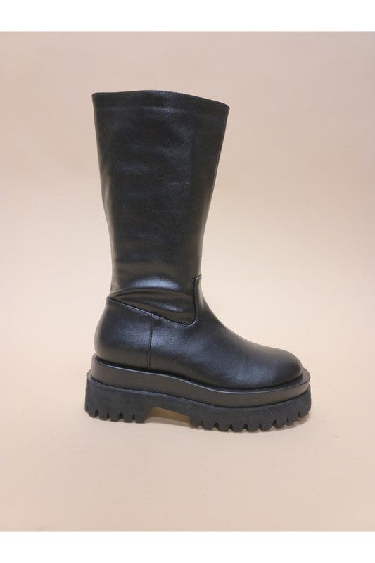 Platform | Boot boots Let's See Style BLACK PU 6 
