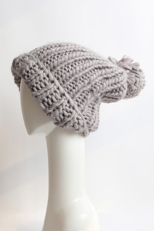 Soft Chunky Cable | Knit Beanie Beanie Leto Accessories Gray One Size 