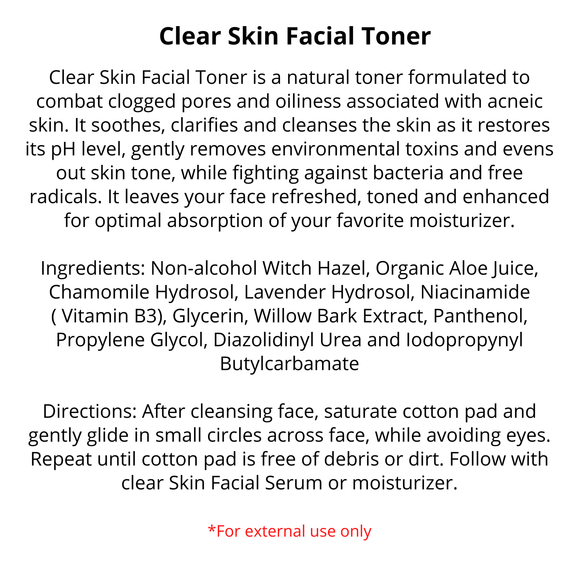 Clear Skin | Facial Toner | Vegan | 4oz | Pre-Orders skincare R. Drew Naturals, LLC   
