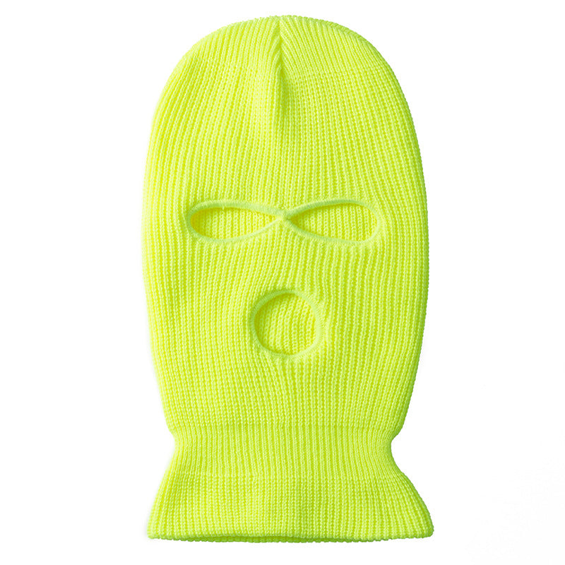 Woolen Knit Balaclava | Ski Mask Hat AFRO HERBALIST One Size Fits All Fluorescent Yellow 