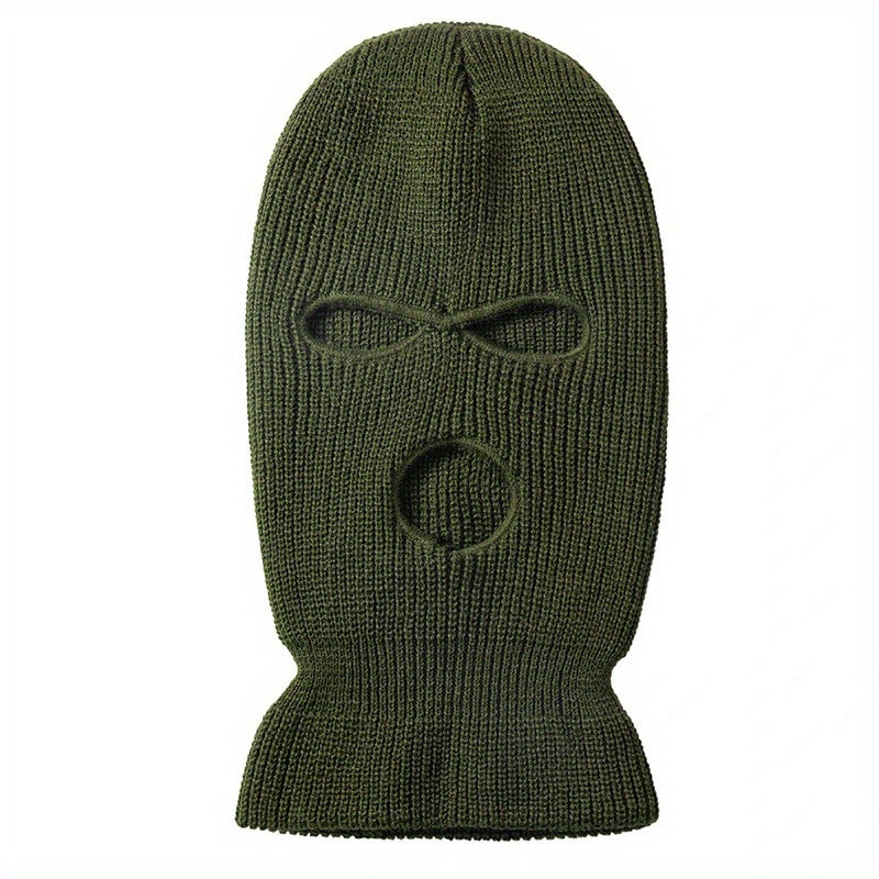 Woolen Knit Balaclava | Ski Mask Hat AFRO HERBALIST One Size Fits All Blackish Green 