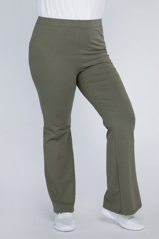Plus Everyday Flare | Pants  Ambiance Apparel Military Green 1X 