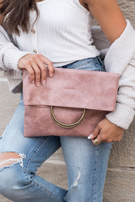 Fold-over O-ring | Clutch Handbag Aili's Corner Blush OneSize 