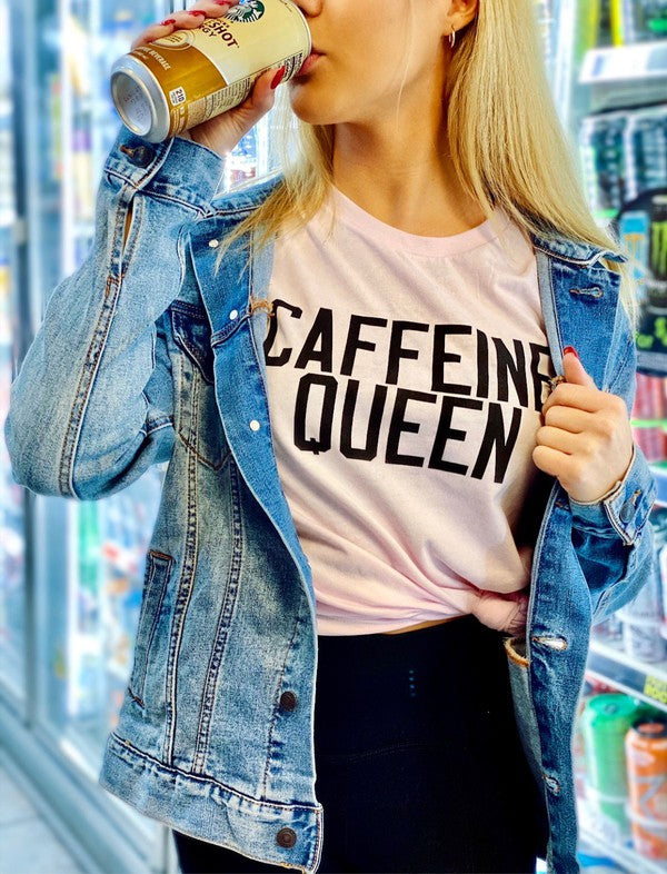 Caffeine Queen | Crewneck Clothing Ocean and 7th Soft Pink S 