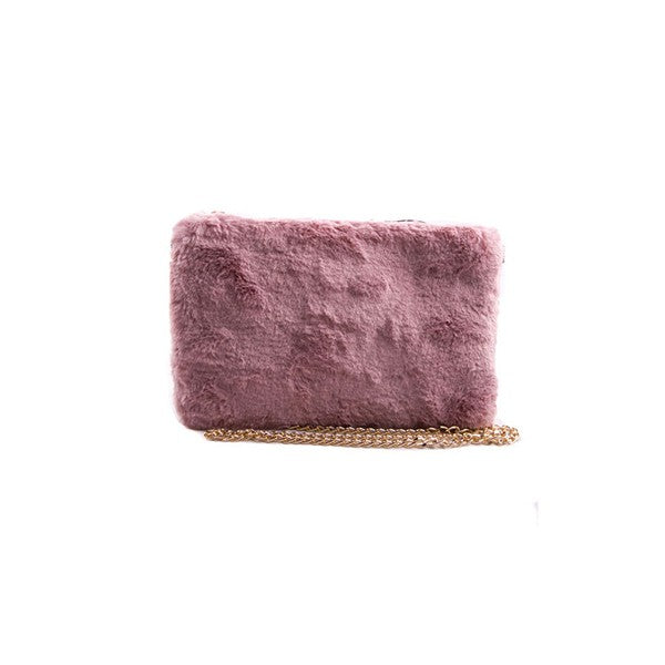 Faux Fur Clutch | Shoulder Bag | 1 Handbag Bella Chic MVMV/MAUVE Os 