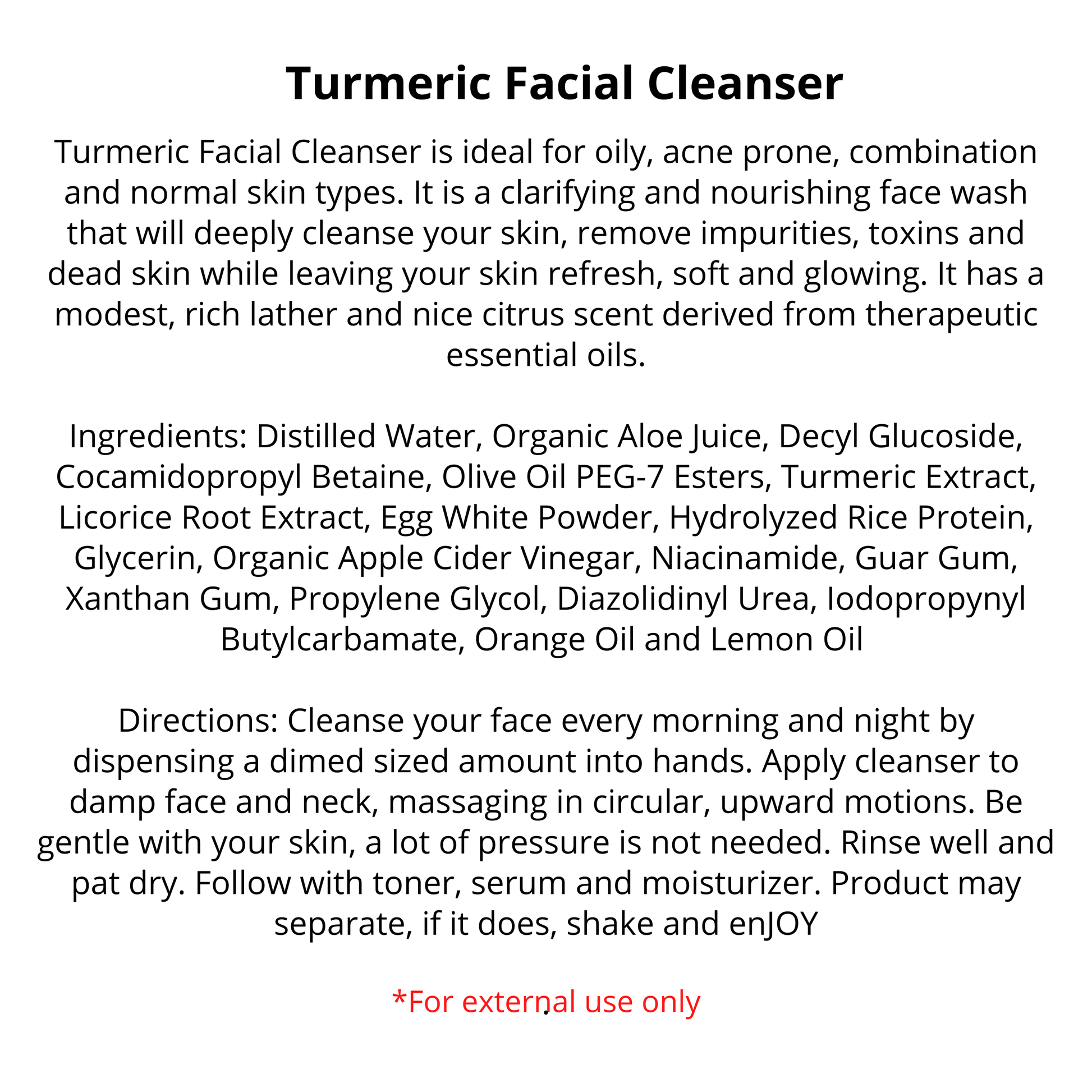 Turmeric Face Wash | 2oz | Pre-Orders skincare R. Drew Naturals, LLC   