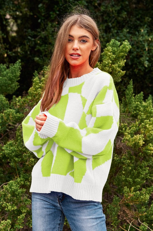 Checker | Sweater sweater Davi & Dani Neon Lime S 