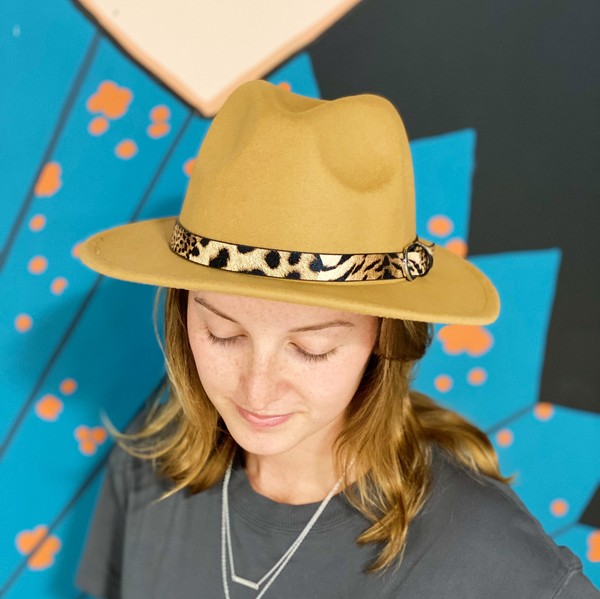 Leopard Band Fedora | Hat Clothing Ellison and Young   