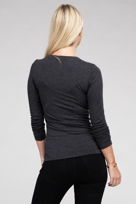 Essential V-Neck Long Sleeve | T-Shirt shirt Ambiance Apparel   