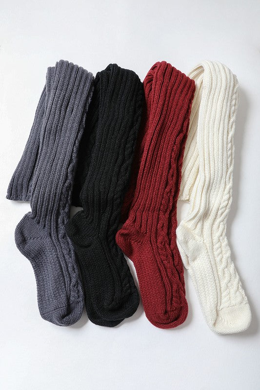 Knee High Cable Knit | Socks socks Leto Accessories   