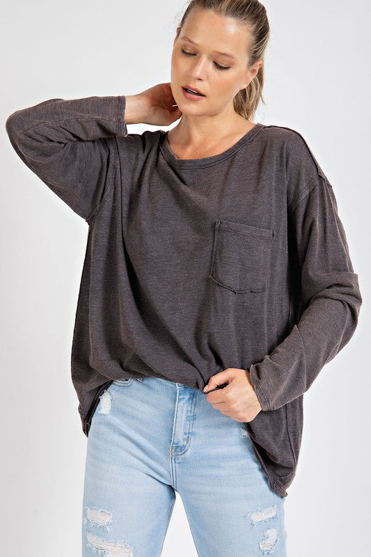 Mineral Washed | Top shirt Rae Mode Black S 