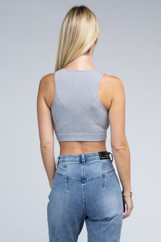 Ribbed Cropped Tank | Top tank top Ambiance Apparel   