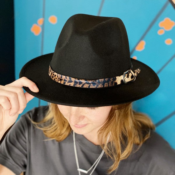 Leopard Band Fedora | Hat Clothing Ellison and Young Black One Size 
