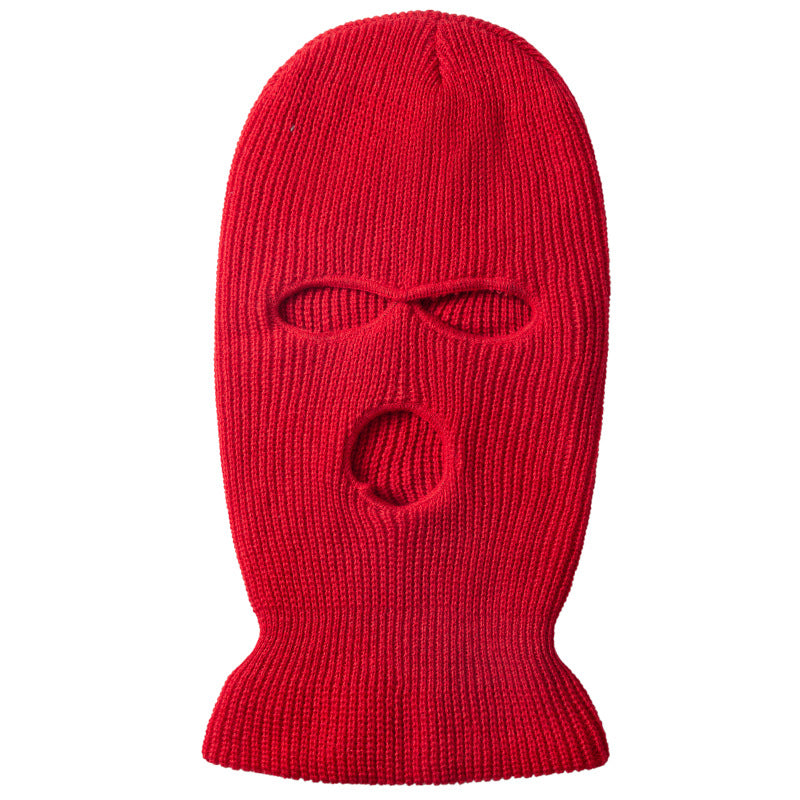 Woolen Knit Balaclava | Ski Mask Hat AFRO HERBALIST One Size Fits All Bright Red 