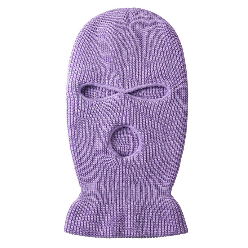 Woolen Knit Balaclava | Ski Mask Hat AFRO HERBALIST One Size Fits All Lavender 