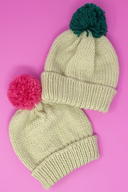 Vintage Charm Color |  Pom Beanie Clothing Ellison and Young   