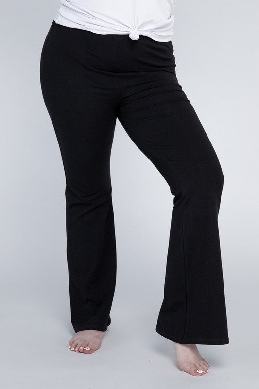 Plus Everyday Flare | Pants  Ambiance Apparel Black 1X 