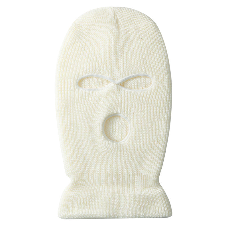 Woolen Knit Balaclava | Ski Mask Hat AFRO HERBALIST One Size Fits All White 