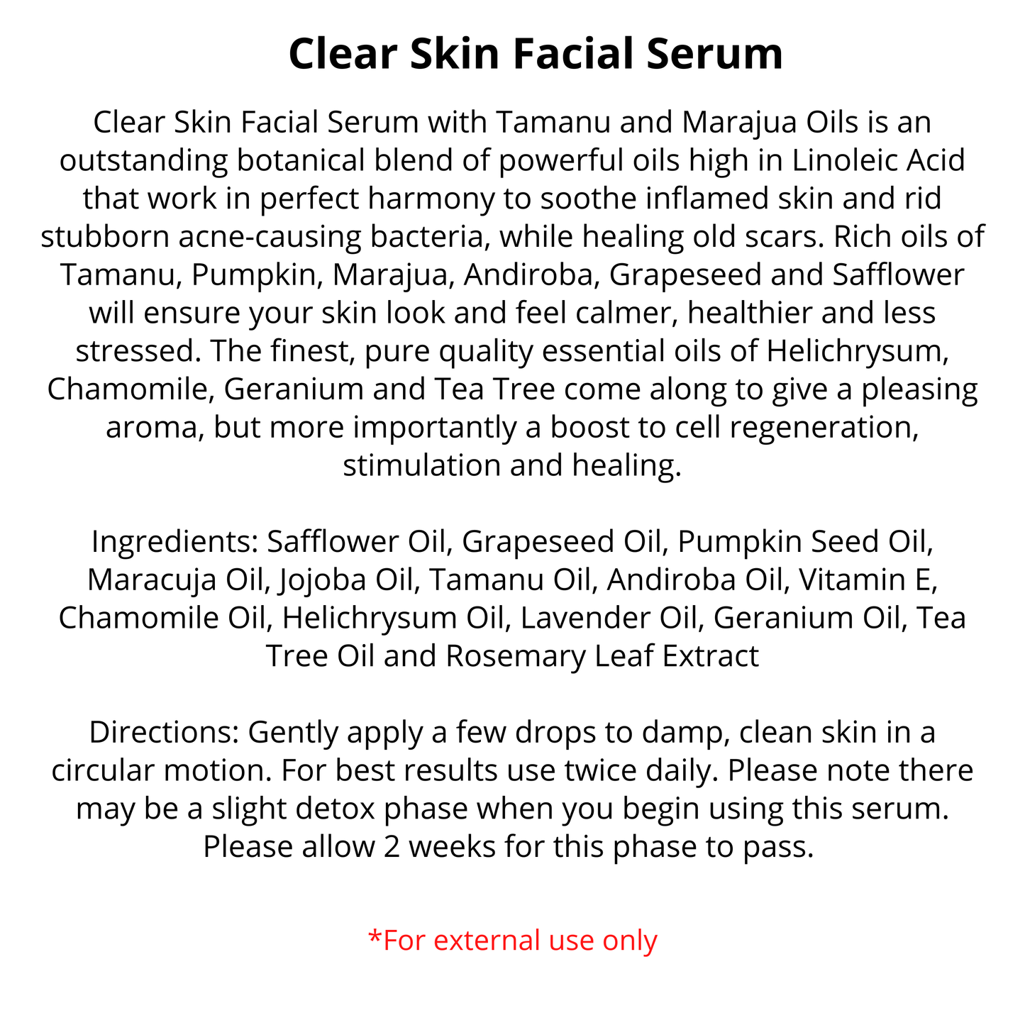 Clear Skin | Serum | Vegan | 1/2 oz | Pre-Orders skincare R. Drew Naturals, LLC   