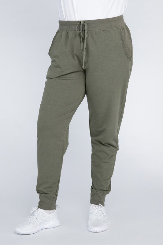 Plus-Size Jogger | Pants  Ambiance Apparel Military Green 1X 
