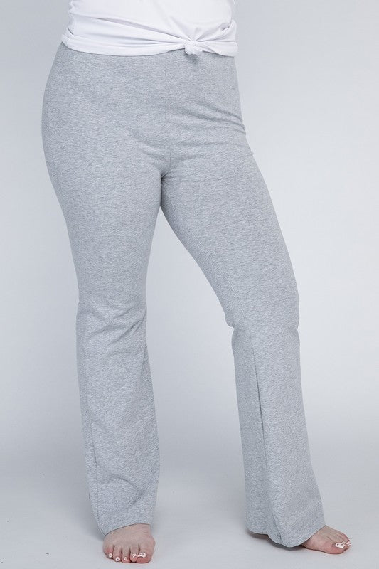 Plus Everyday Flare | Pants  Ambiance Apparel Heather Grey 1X 