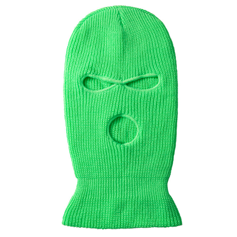Woolen Knit Balaclava | Ski Mask Hat AFRO HERBALIST One Size Fits All Fluorescent Green 