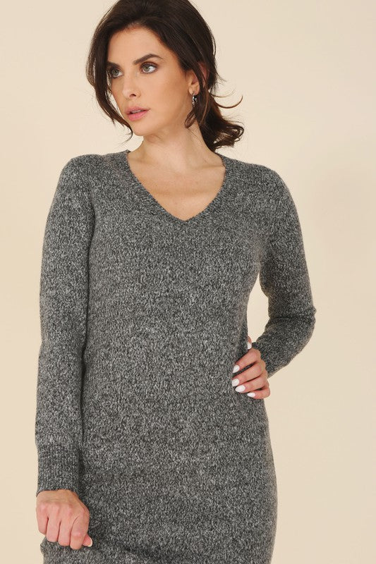 V-Neck Sweater Maxi | Dress dress Lilou   