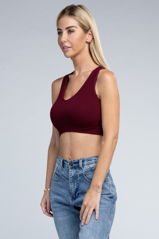 Ribbed Cropped Tank | Top tank top Ambiance Apparel   